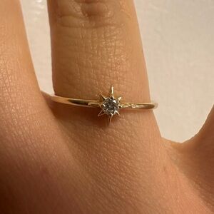 FERKO’S 14k Gold North Star Stacking Diamond Ring